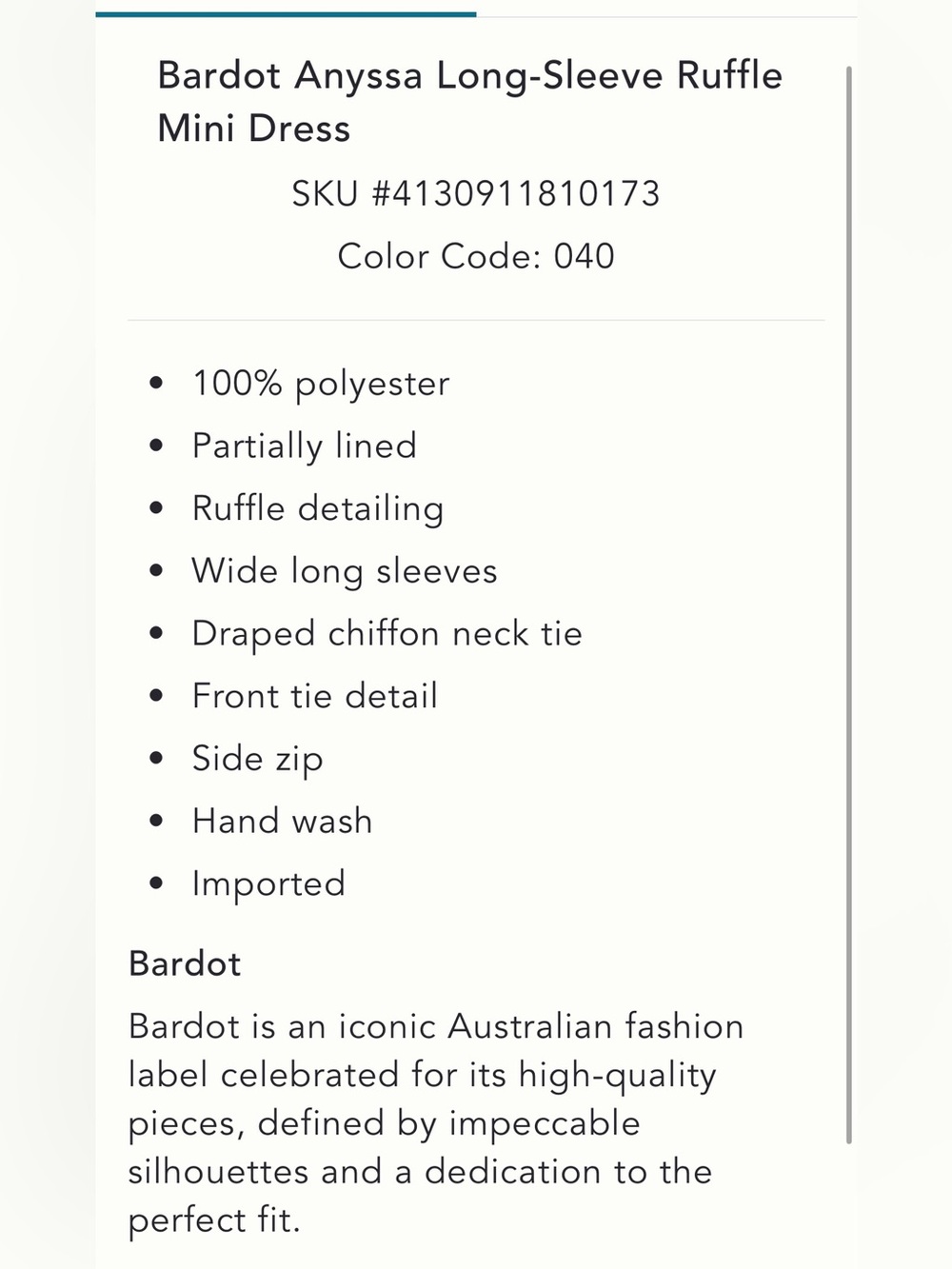 Bardot Anyssa Ruffle Mini sz 8 - Picture 12 of 12